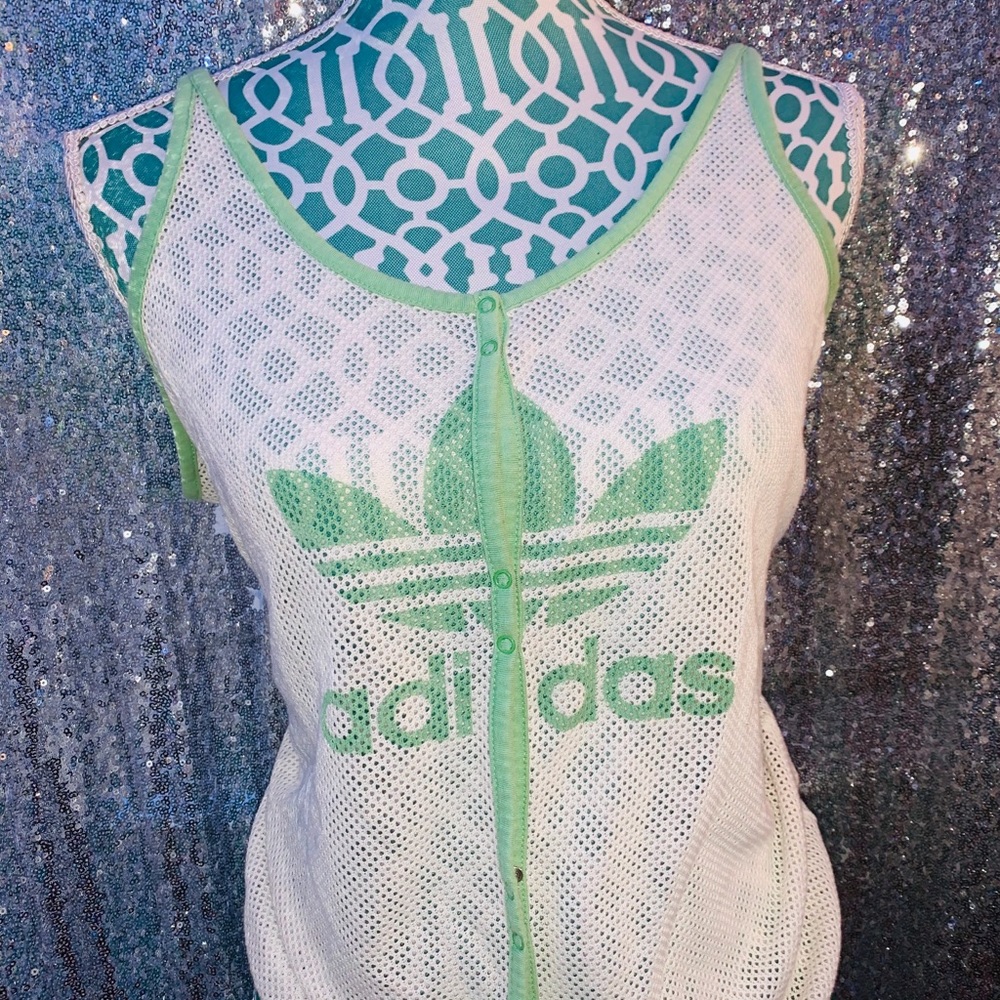 White and mint green adidas jersey